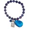 Earth's Jewels Semi-Precious Jasper Sodalite Natural Blue Gemstone Bracelet, Agate & Lock Charm